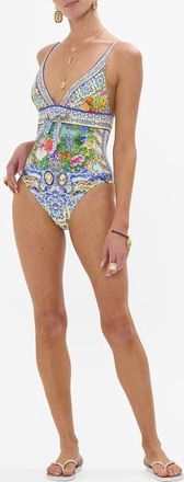 Camilla Eyelet Tie Tri One Piece Wall To Wall Wonders at Nordstrom, Size Large