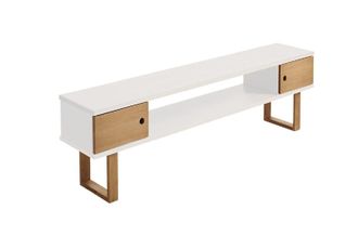 HOGAR 24 Mueble Tv &oacute; Mesa de televisi&oacute;n 150 en color Blanco y Encerado