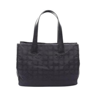 Chanel Pre-owned Tote Bags, female, Black, Size: ONE SIZE Pre-owned New Travel Line Nylon Canvas Leather Tote Bag