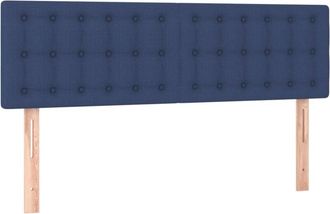 vidaXL Cabecero Con Led De Tela Azul 144x5x78/88 Cm Vidaxl