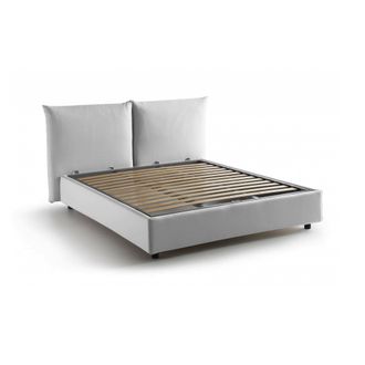 Talamo Italia Talamo Italia - Cama Matrimonial Gabriella, Cama Contenedor Con Revestimiento De Tela, 100% Made In Italy, Apertura Frontal, Adecuado Para Colch&oacute;n Cm 