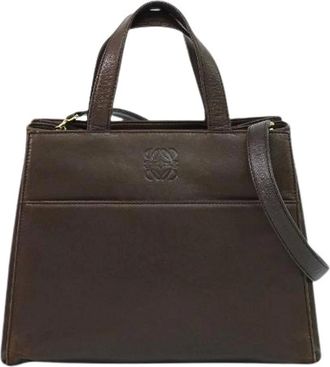 Loewe Pre-owned Handbags, female, Brown, Size: ONE SIZE Pre-owned Vintage anagram handbag