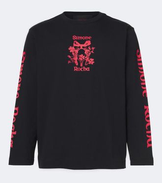 Simone Rocha Printed cotton jersey T-shirt