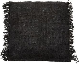 Bazar Bizar Funda de coj&iacute;n de algod&oacute;n en negro y azul marino 60x60x10 cm