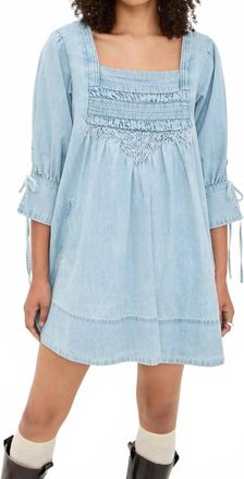 Free People Sonora Denim Mini Dress In Cornflower
