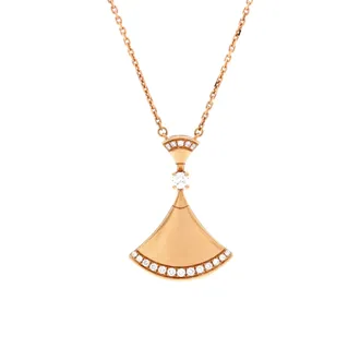 Bulgari Divas Dream Pendant Necklace 18K Rose Gold with Diamonds Large