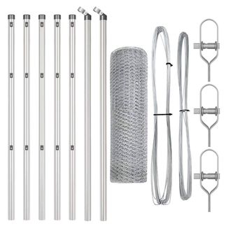 Berkfield Home Hexagon Fence 0.8x10 m Galvanised Steel in Silver