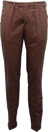 BRIGLIA 1949 Gestreepte katoenmix broek bordeaux/groen - Heren - Chinos - Rood - M - Katoen - Broeken