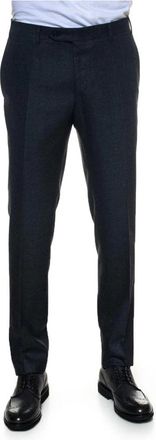 Canali Slim Fit Wollen Broek met Rits - Heren - Nette broeken - Grijs - 3XL - Wol - Broeken