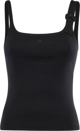 Courr&egrave;ges 90S-Inspired Cotton Tank Top With Buckle