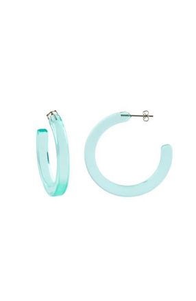 Machete Jewelry Midi Hoops in Turquoise Clear at Nordstrom