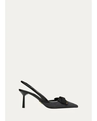 Prada 75mm Cashmere Ribbon Slingback Pumps