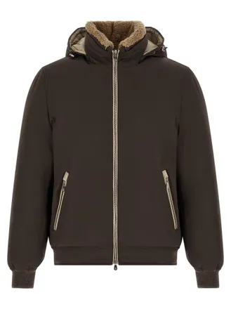 Brunello Cucinelli Brown Solid Hood Jacket