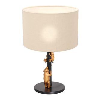 Steinhauer Anne Lighting - L&aacute;mpara De Mesa - Animaux - Negro - Lino Metal
