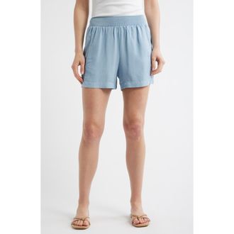 Bernardo Smocked Waist Shorts in Washed Indigo at Nordstrom, Size X-Small