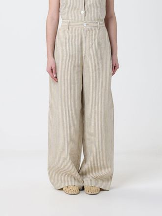 120% Lino Pantaloni a gamba larga in lino a righe