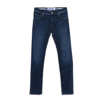 Jacob Cohen Jeans, Heren, Blauw, W35, Denim, Indigo Blue Classic Five-Pocket Jeans