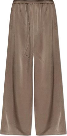 Fabiana Filippi Loszittende satijnen broek - Dames - Wijde Broeken - Bruin - 3XS - Satijn - Broeken