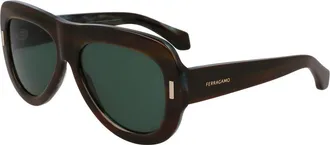 Ferragamo Green Acetate Womens Sunglasses