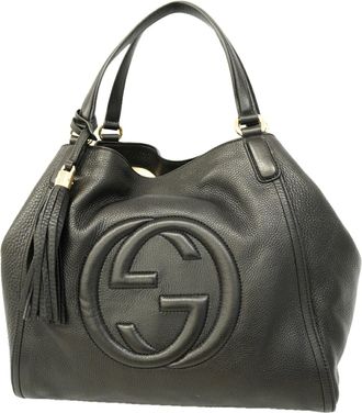 Gucci Black Leather Tote Bag (Pre-Owned)