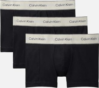 Calvin Klein Mens 3-Pack Heritage Cotton Boxer Trunks, Black - Size: 37/36/32