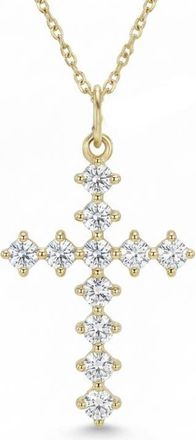 Argento Vivo Cubic Zirconia Cross Pendant Necklace in Gold at Nordstrom