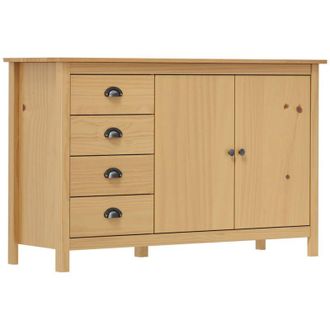 vidaXL vidaXL Credenza Hill Marrone ambra 130x40x80 cm in Legno di Pino