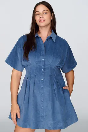 Exquise Tobie Corduroy Mini Shirtdress