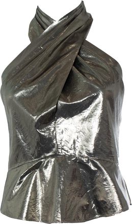 Isabel Marant Isabel Marant Womens, metallic halter top - Gold Silk - Size Small
