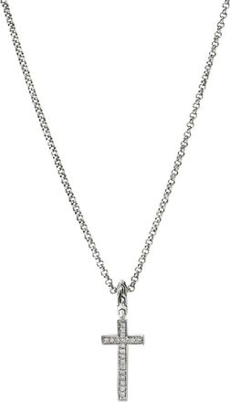 John Hardy Collana JH Essential Cross in argento sterling con diamanti