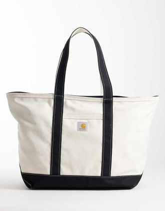 Carhartt Work in Progress Maxi borsa da mare in tela naturale e nera-Nero