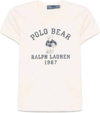 Polo Ralph Lauren T-shirt Polo Bear in cotone - Toni neutri