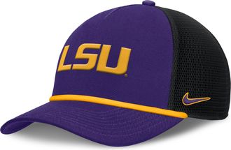 Nike LSU Primetime Rise Nike Mens College Trucker Adjustable Hat in Purple | NC9751LLSN-SFF
