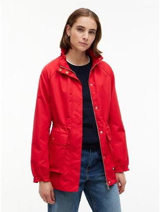 Tommy Hilfiger Womens Water-Resistant Parka - Red - XXL