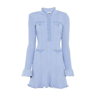 Self Portrait Dames, Jurken, Blauw, Maat: XS Zijde