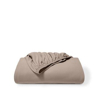 Bare Home Organic Cotton Jersey Fitted Sheet in Taupe at Nordstrom, Size Twin X-Long