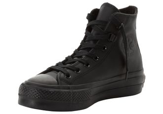 Converse Sneaker CONVERSE CHUCK TAYLOR ALL STAR LIFT PLATFORM LEATHER, Damen, Gr. 37,5, schwarz (schwarz, schwarz, schwarz), Leder, Schuhe Sneaker