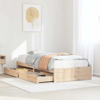 vidaXL Estructura De Cama Sin Colch&oacute;n Madera Maciza Pino 75x190 Cm Vidaxl