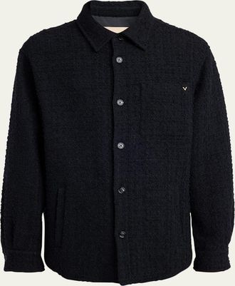 Valentino Garavani Mens Cotton Boucle Tweed Overshirt