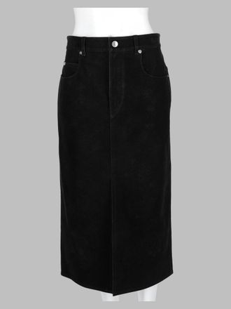 Isabel Marant Black Front Slit Five-Pocket Midi Skirt