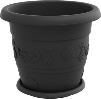 vidaXL Macetas 24 Uds. Negro &Oslash; 30 X 25 Cm Pl&aacute;stico Vidaxl