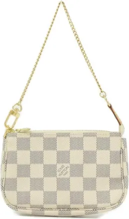 Louis Vuitton Azur White Coated Canvas Pochette Pouch (Pre-Owned)