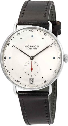 NOMOS Glash&uuml;tte Metro 38 Date Hand Wind White Dial Mens Watch 1102