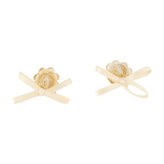 Simone Rocha Womens Petite Bow Daisy Earrings Crystal Yellow Others Jewelry-Watches
