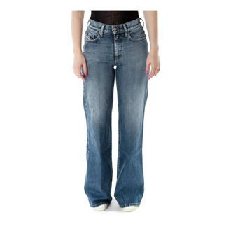 Diesel Wide Jeans - female - Diesel - Bootcut Jeans - Blue - W26 L32 - Jeans