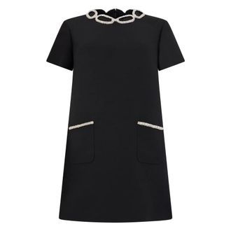 Valentino Garavani Dames, Jurken, Zwart, Maat: 2XS Katoen