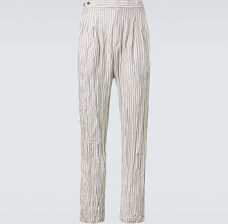 Ermenegildo Zegna Striped silk straight pants