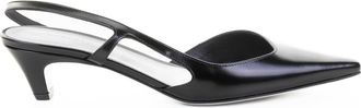 Roberto Festa Milano Zwarte Geborstelde Leren Slingback Pump