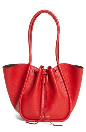 Proenza Schouler Large Ruched Leather Tote in Tomato at Nordstrom