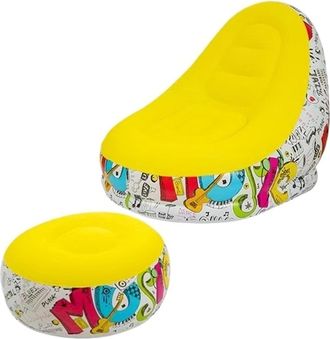 OEM Sof&aacute; Inflable Port&aacute;til - Sof&aacute; C&oacute;modo Y Grueso Con Superficie Aterciopelada Para Acampar, El Hogar Y El Ocio (amarillo)